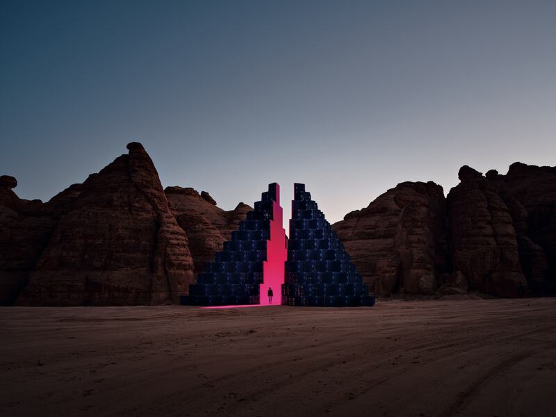 Rashed AlShashai’s A Concise Passage, on display at Desert X AlUla 2020, allowed viewers to enter the artwork. Photo: Lance Gerber / Desert X AlUla