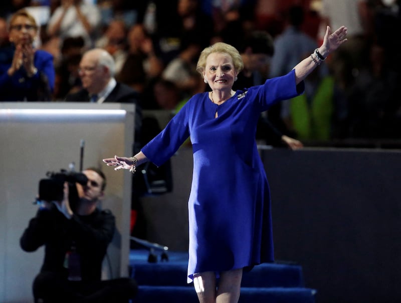 Albright takes the stage during the Democratic National Convention in Philadelphia, Pennsylvania, in 2016. Reuters