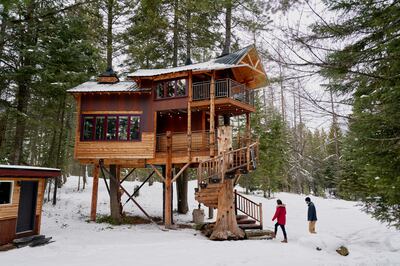 Treehouses and snowy, remote destinations were popular on Airbnb this new year. Photo: Airbnb