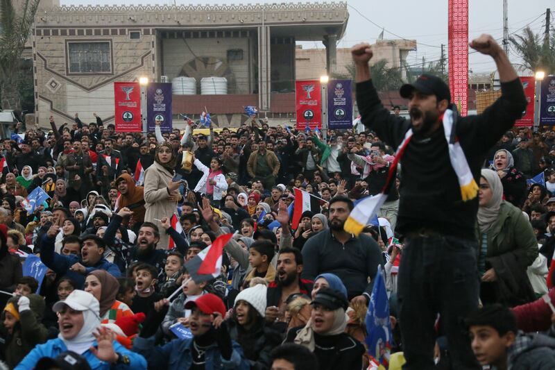 Fans flocked to the southern Iraqi city of Basra to watch semi-finals between Iraq and Qatar. Reuters