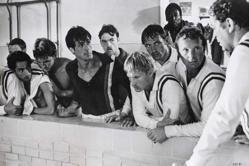 Sylvester Stallone, Michael Caine, Osvaldo Ardiles, Bobby Moore, Russell Osman, PelÃ©, and John Wark in Victory (1981)