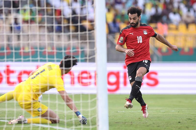 Mohamed Salah scores for Egypt. AFP