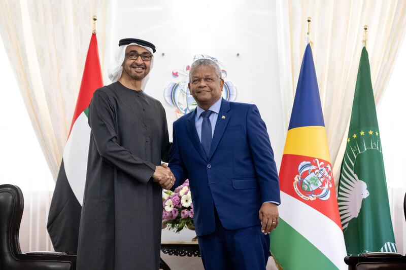 Mr Ramkalawan welcomed Sheikh Mohamed and his accompanying delegation and praised the UAE's support for Seychelles in a number of developmental areas. 