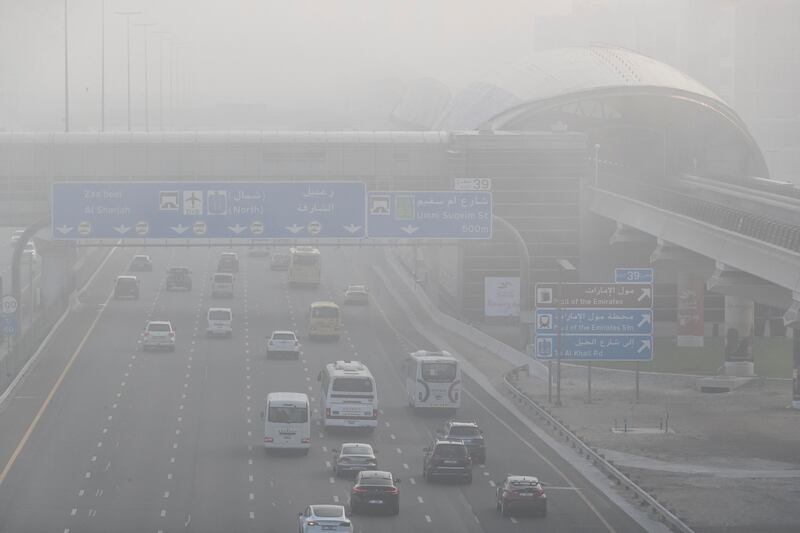 Morning fog greets residents and commuters of Dubai. All photos: Antonie Robertson / The National
