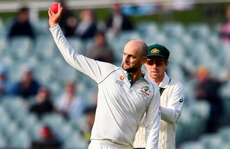 Australia spinner Nathan Lyon took five wickets in the second innings against Pakistan at the Adelaide Oval on Monday. AFP