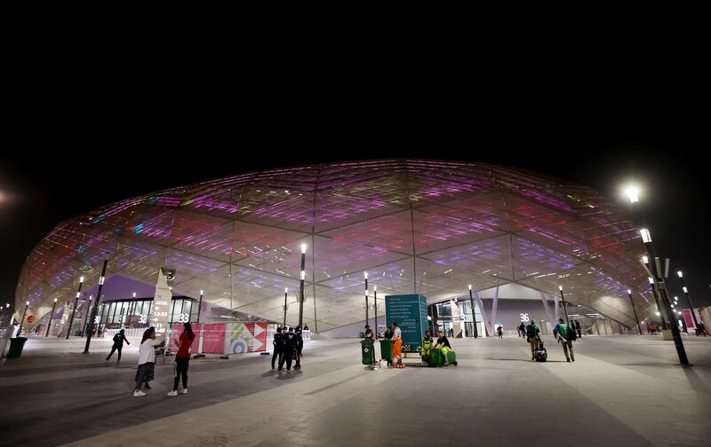 The Education City Stadium ahead of the Arab Cup match between Saudi Arabia and Jordan. Reuters