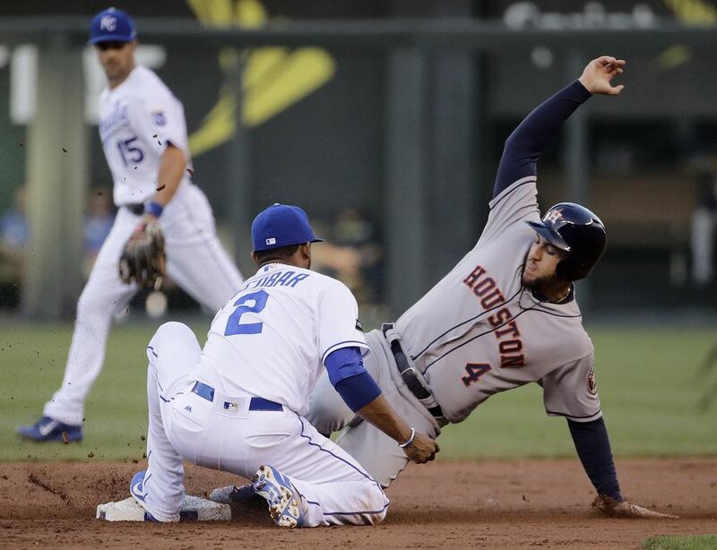 George Springer, right, and the Houston Astros have arrested their slide from 2011-13, where the team had three 100-plus losses a seeason, and now lead the AL West. AP Photo

