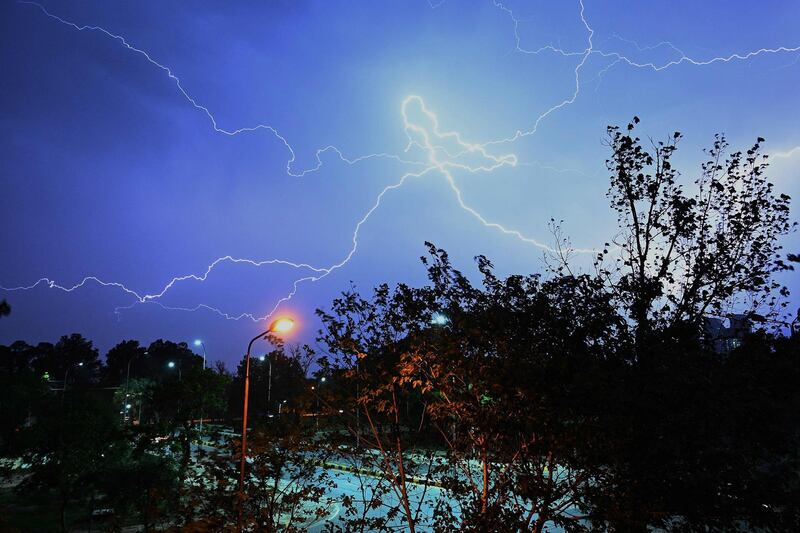 Lightning flashes above Islamabad, Pakistan. AFP