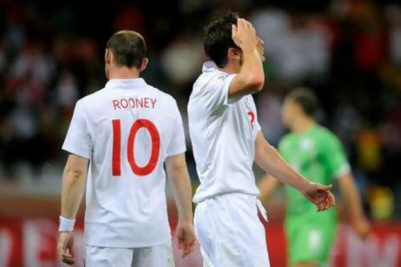 Frank Lampard, right, and Wayne Rooney of England.