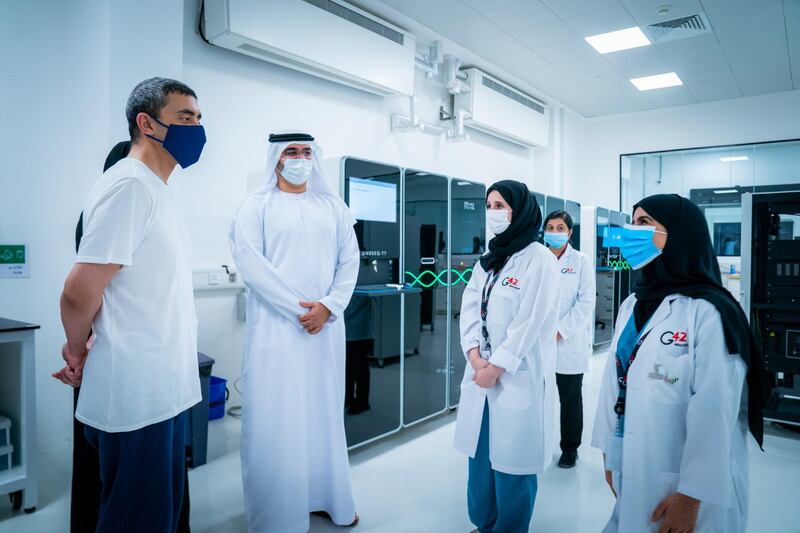During Sheikh Abdullah’s visit to Omics Centre of Excellence, he was briefed on the outlook for genomic technology and the services it plans to introduce. Wam