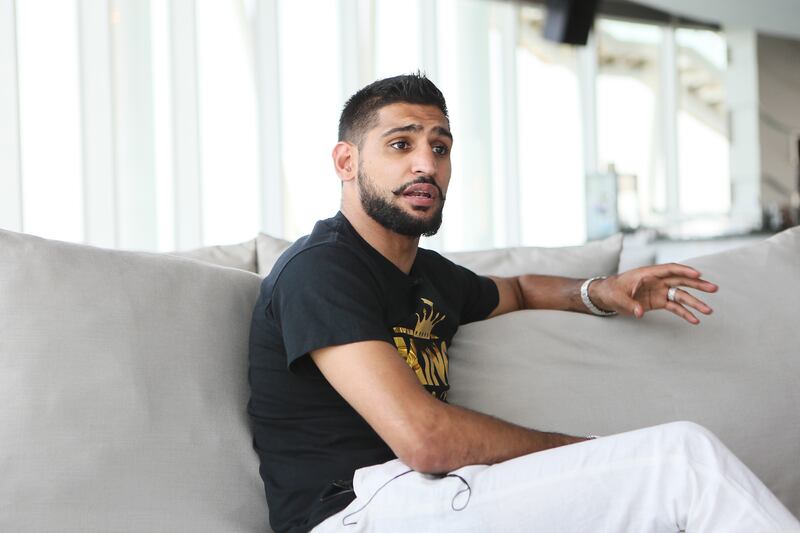 Dubai , UNITED ARAB EMIRATES. July 28, 2015  - English professional boxer Amir Khan is photographed at 360 Lounge at the Jumeirah Beach Hotel in Dubai, July 28, 2015. (Photo by: Sarah Dea/The National, Story by: Omar Al Raisi, Sport)
 *** Local Caption ***  SDEA280715-amirkhan08.JPG