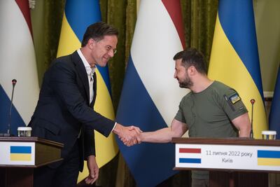 Mark Rutte has called for Europe to do more to back Ukrainian President Volodymyr Zelenskyy in his war effort against Russia. Getty Images 