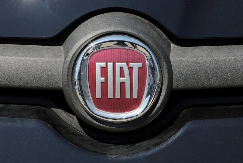 FILE PHOTO: The logo of Fiat carmaker is seen in Nice, France, June 3, 2019.    REUTERS/Eric Gaillard/File Photo