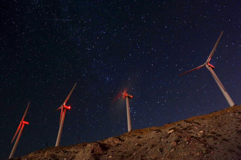 The San Gregornio Pass Wind Farm near Whitewater, California. Sam Mircovich / Reuters