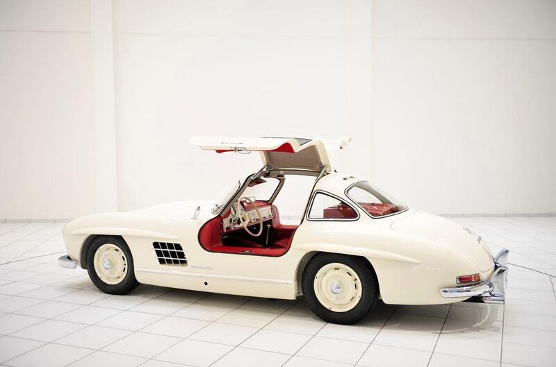 Among the cars at the Gulf Concours include the 1955 Mercedes Benz 300SL Gullwing.