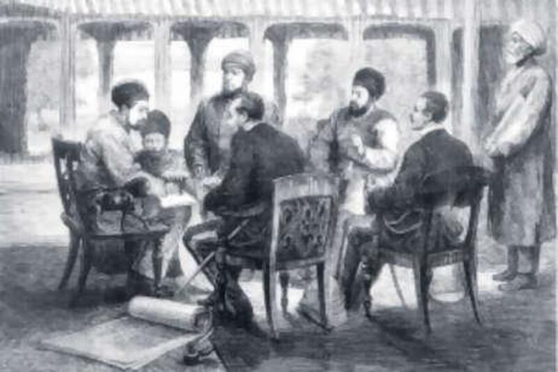The Great Game: the Amir of Afghanistan meeting with the British at Gandamak in 1879.