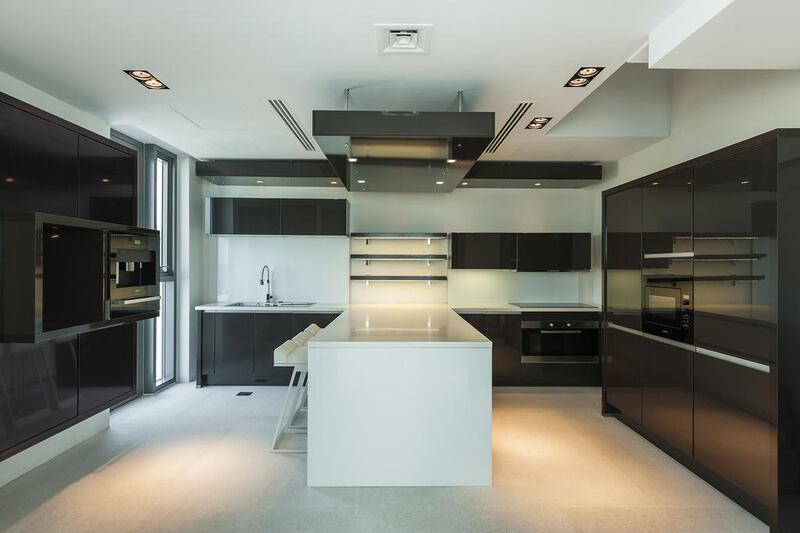 The kitchen. The villa was completed last year and is yet to be lived in. Courtesy Gulf Sotheby’s International Realty