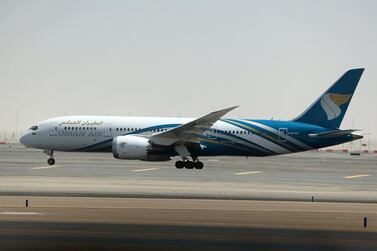 An Oman Air plane takes off at Abu Dhabi International Airport. Delores Johnson / The National