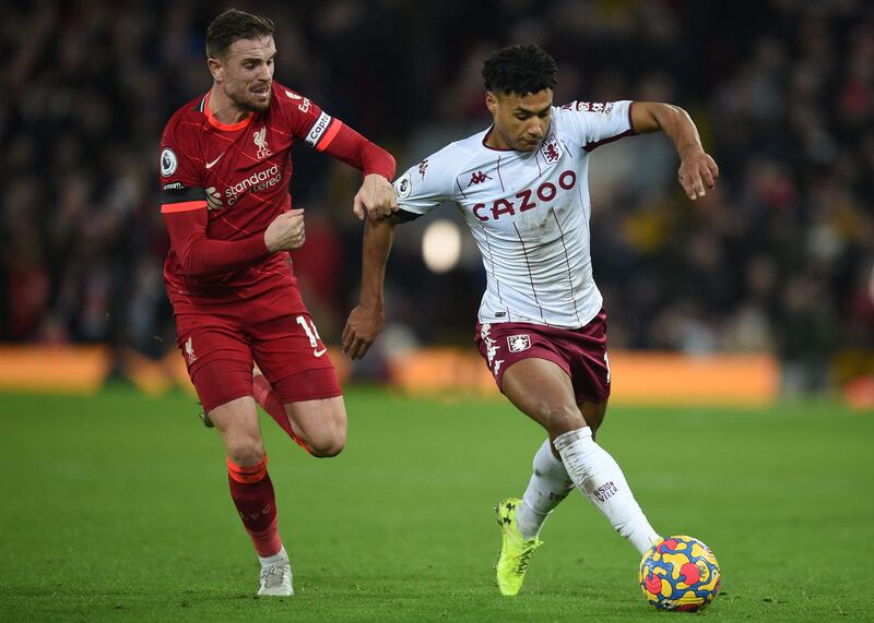 Ollie Watkins - 6: The striker worked hard and got more joy out of Van Dijk than Matip. He rarely had a sniff of goal, though. AFP