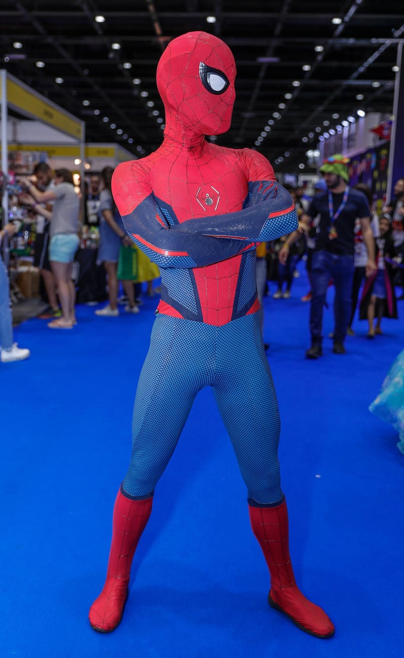 Dubai, April 12, 2019.  MEFCC day 2-Kevin Lim as Spiderman.Victor Besa/The National.Section:  AC  Reporter:  Chris Newbould
