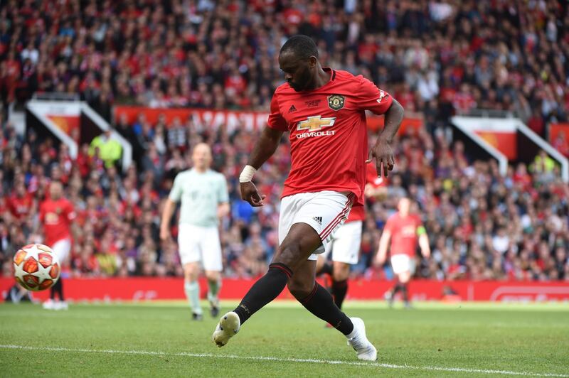 Louis Saha finds the net for United. Getty