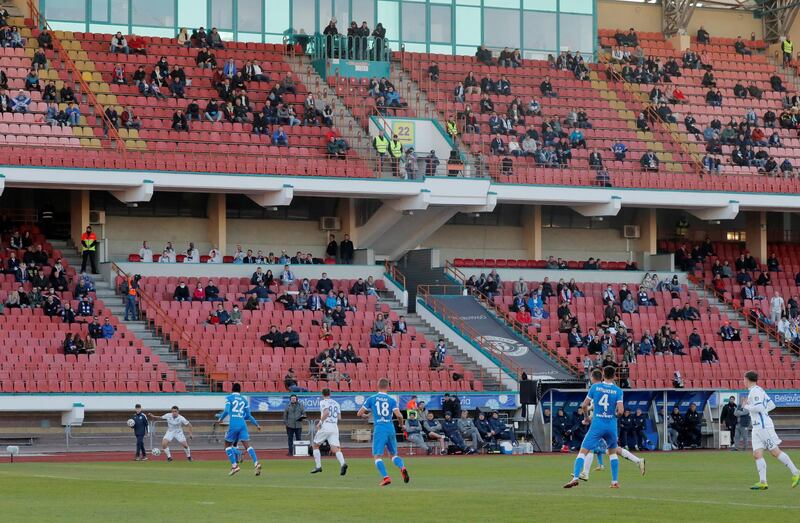 The Vysheyshaya Liga is being played in Belarus despite despite most sport being cancelled around the world. Reuters