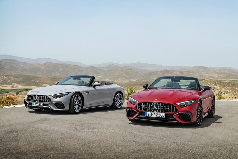 The latest Mercedes-AMG SL models warm up in the sun. All photos: Mercedes-Benz