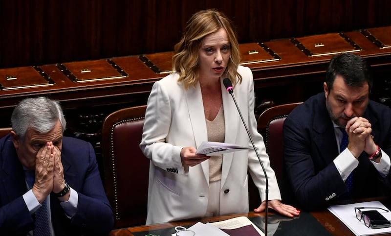 Italian Prime Minister Giorgia Meloni has accused the EU establishment of attempting to 'sweep the dust under the carpet'. EPA