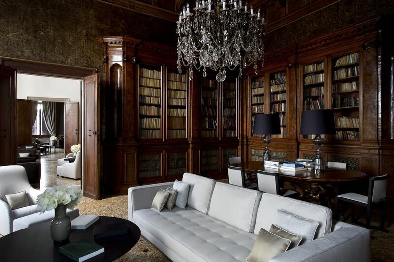 The Library at Aman Canal Grande Venice. Courtesy of Amanresorts