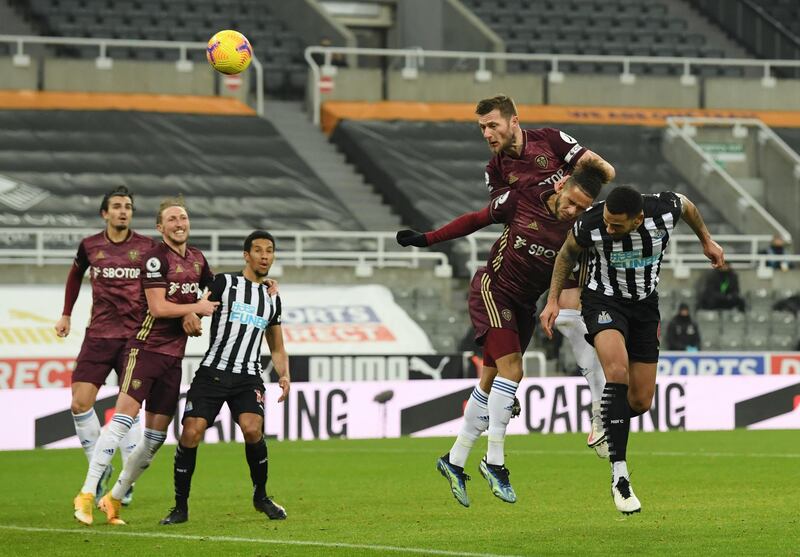 Jamaal Lascelles - 7: Centre-back turned out to be Newcastle's biggest attacking threat. Headed chance wide from Shelvey corner after 20 minutes, although slip almost let in Leeds a few minutes later. Important block on Dallas’ goal-bound strike at start of second half then headed another chance side soon after. Clipped top of bar with header from another Shelvey corner. Getty