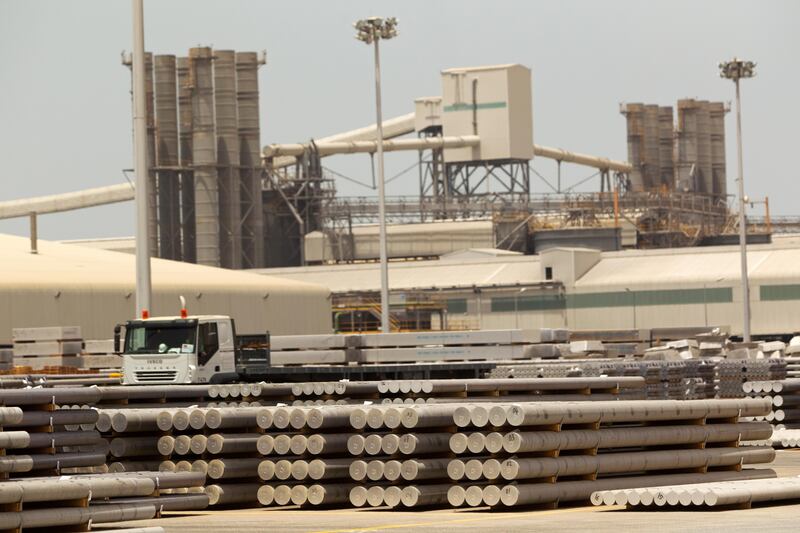 Abu Dhabi, United Arab Emirates -- Finished Aluminium waiting for export at Emirates Aluminium in Taweelah, Abu Dhabi on April 24, 2012. Christopher Pike / The National   EMAL