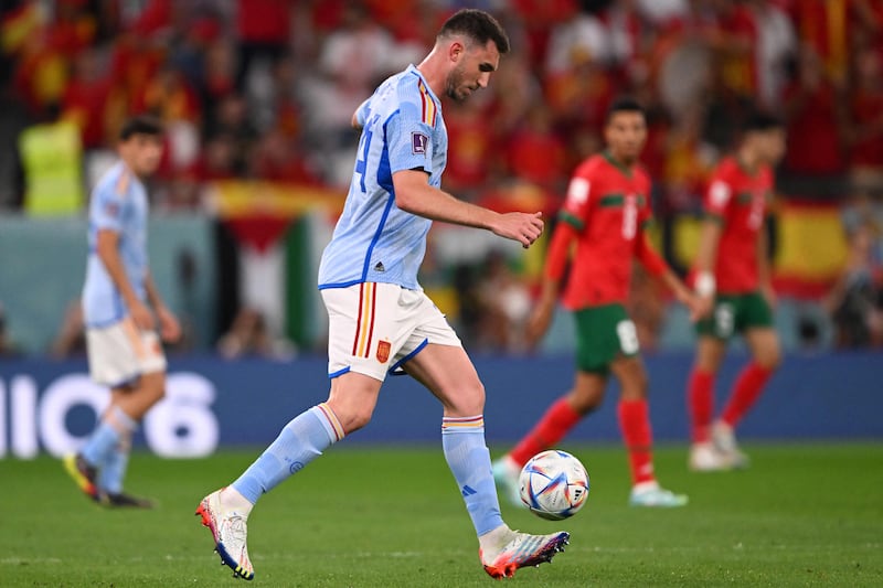 Aymeric Laporte, 8 - Defended well. Key header away in a spell of Moroccan pressure on 43. Booked on 76. Had a free header on 95 minutes and got a touch to stop a Moroccan chance on goal. AFP