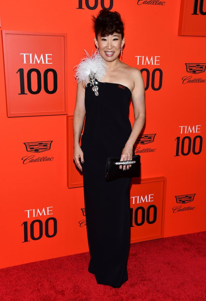 Sandra Oh arrives on the red carpet for the Time 100 Gala at the Lincoln Center in New York on April 23, 2019. AP
