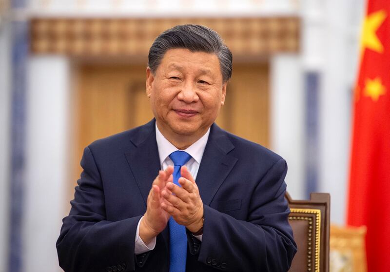 Chinese President Xi Jinping during his visit to Saudi Arabia on Thursday. Photo: Saudi Royal Court / EPA
