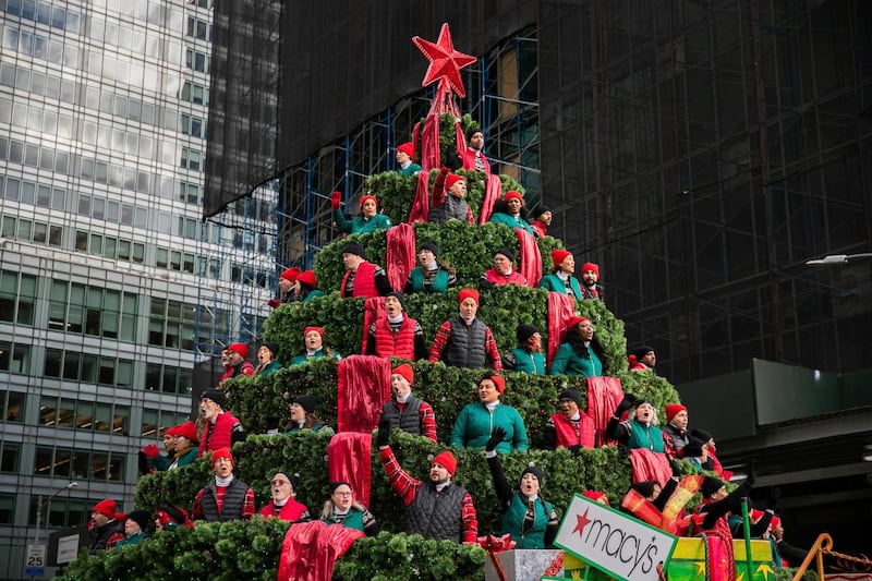 Carollers taking part in the Macy's Thanksgiving Day Parade in New York. AP
