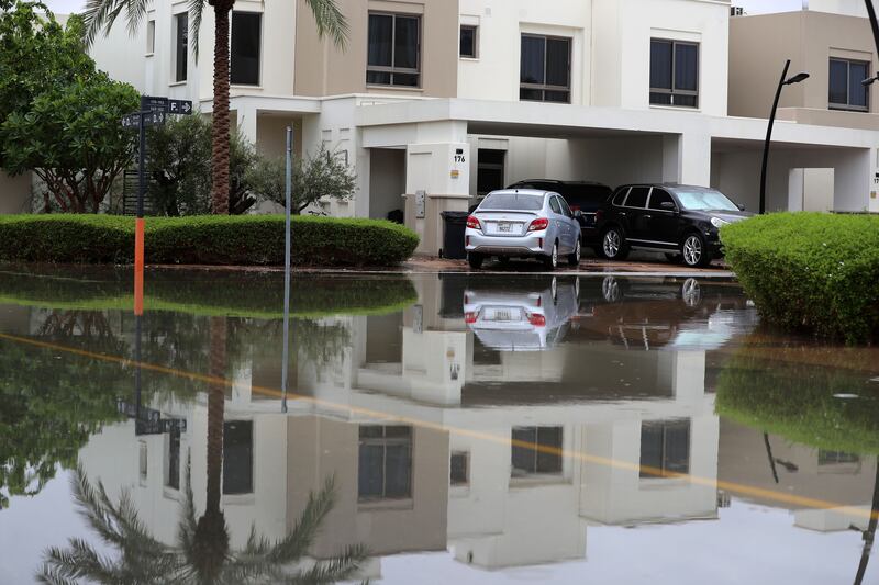 The aftermath of the deluge, in residential Dubai. Chris Whiteoak / The National