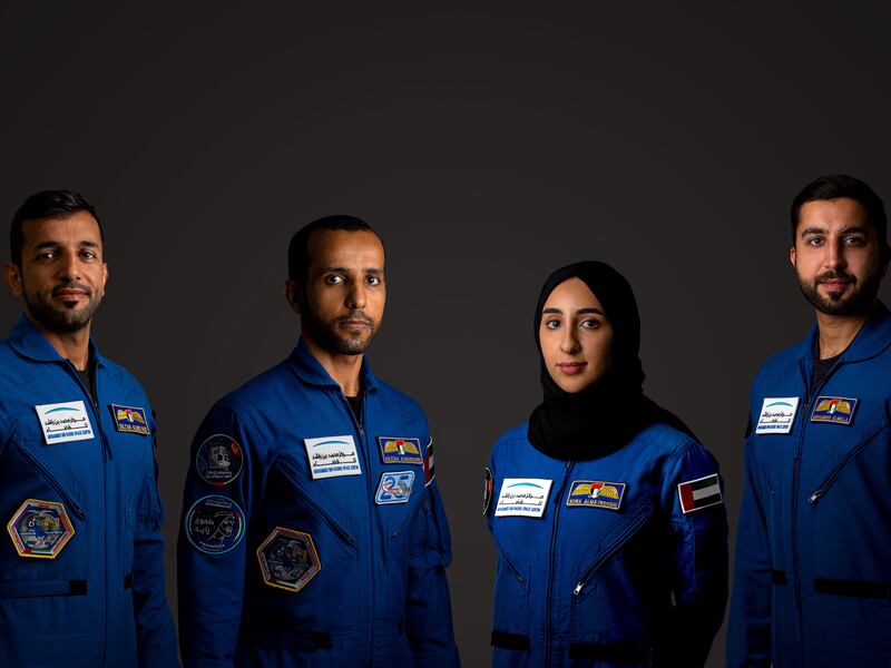 From left, Emirati astronauts Hazza Al Mansouri, Sultan Al Neyadi, Nora Al Matrooshi and Mohammed Al Mulla. Photo: Mohammad Bin Rashid Space Centre 