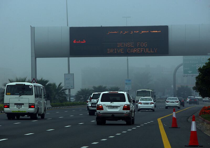 Dubai, United Arab Emirates- January, 22, 2013;  Dense fog covers in Dubai . (  Satish Kumar / The National ) For News