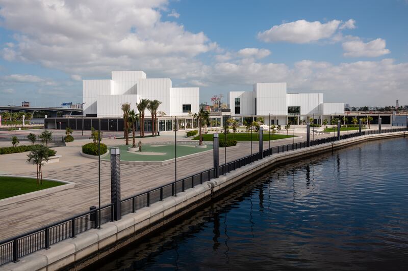 View of Jaddaf Waterfront Sculpture Park at Jameel Arts Centre. Photo: Mohamed Somji; Art Jameel