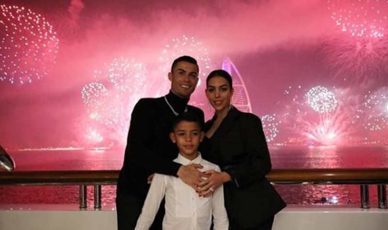 Cristiano Ronaldo in Dubai with his fiancee Georgina Rodriguez. Instagram