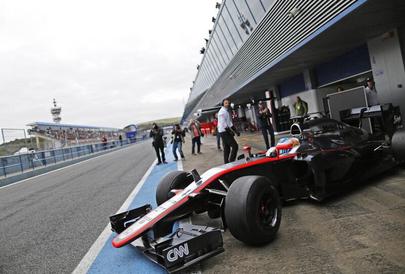 Fernando Alonso shown at winter testing in early February with McLaren. He is expected to make his 2015 F1 season debut on Sunday in Malaysia. Marcelo del Pozo / Reuters / February 3, 2015