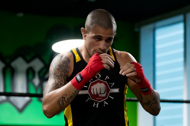 Bruno Machado training ahead of his exhibition fight against UFC great Anderson Silva on the Burj Al Arab.