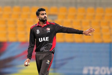 Ahmed Raza will be joined by UAE teammate Karthik Meiyappan as part of RCB's training camp during the IPL. Pawan Singh / The National