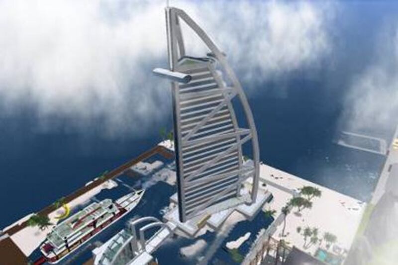 screenshot of the Burj Al Arab in the game Second Life
