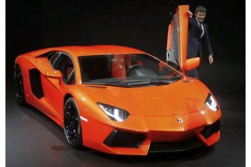 Stephan Winkelmann, the chief executive and president of Lamborghini, presented the Aventador in Geneva. The car is already sold out. AP Photo