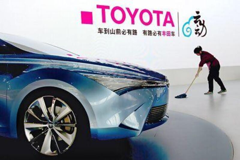 Customer traffic in Toyota's showrooms in China is recovering after the crisis over the disputed islands in the East China Sea. Tyrone Siu / Reuters