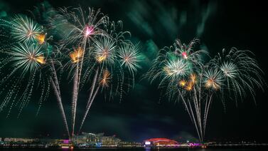 Eid Al Fitr is a time of celebrations, such as this 2023 firework display at Yas Island in Abu Dhabi. Victor Besa / The National