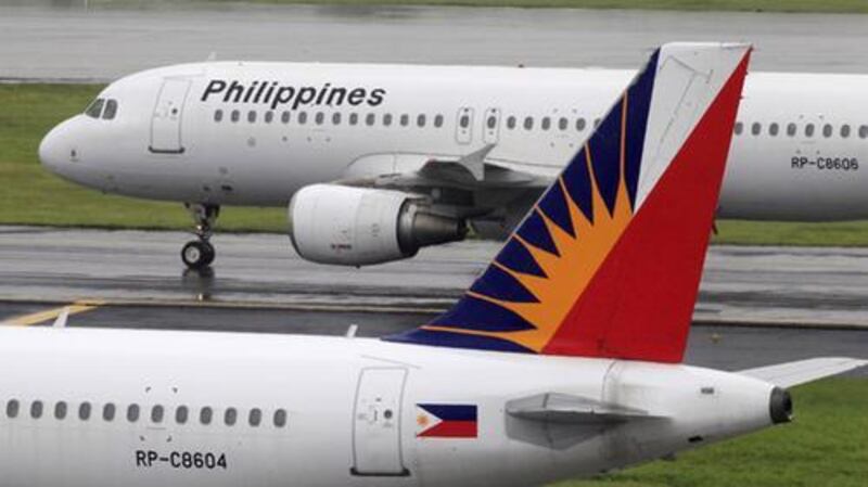 The Philippine Airlines repatriation flight from Dubai to Manila was forced to land in Bangkok. Romeo Ranoco / Reuters