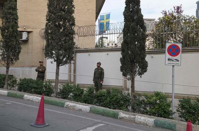 Sweden's embassy in Tehran. The government says it is working 'very intensively' to secure the release of its citizen. AFP 