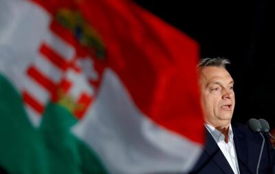 FILE PHOTO: FILE PHOTO: Hungarian Prime Minister Viktor Orban addresses the supporters after the announcement of the partial results of parliamentary election in Budapest, Hungary, April 8, 2018.REUTERS/Leonhard Foeger/File Photo